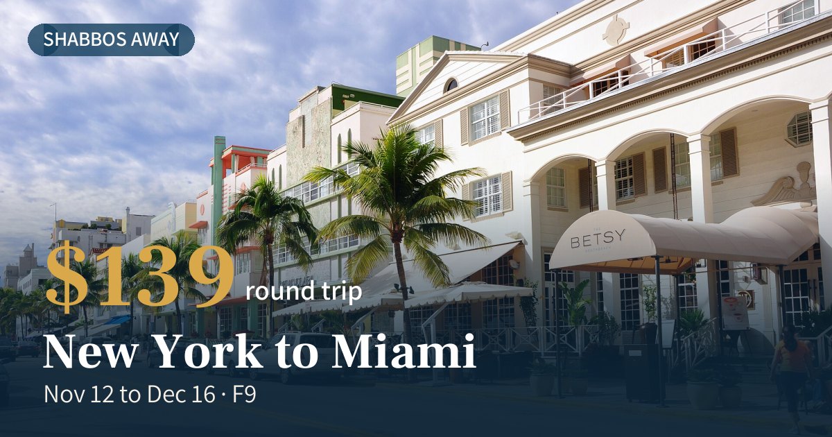 NYC-MIA round trip $139 on F9, 1 stop