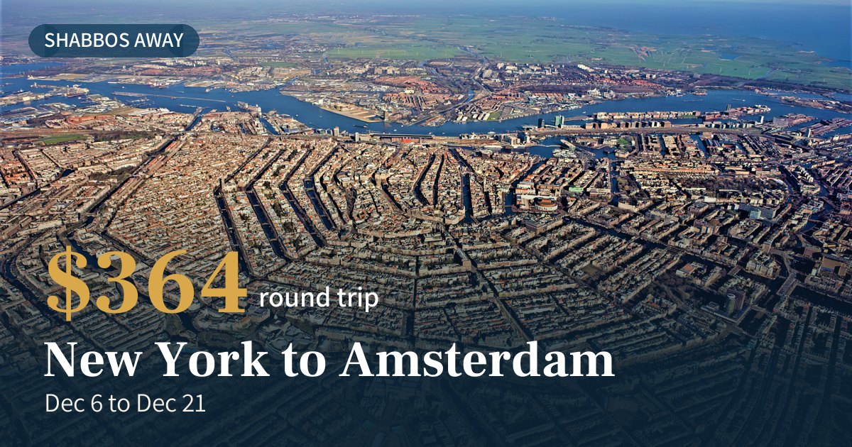 NYC to Amsterdam Round Trip $364 on SAS
